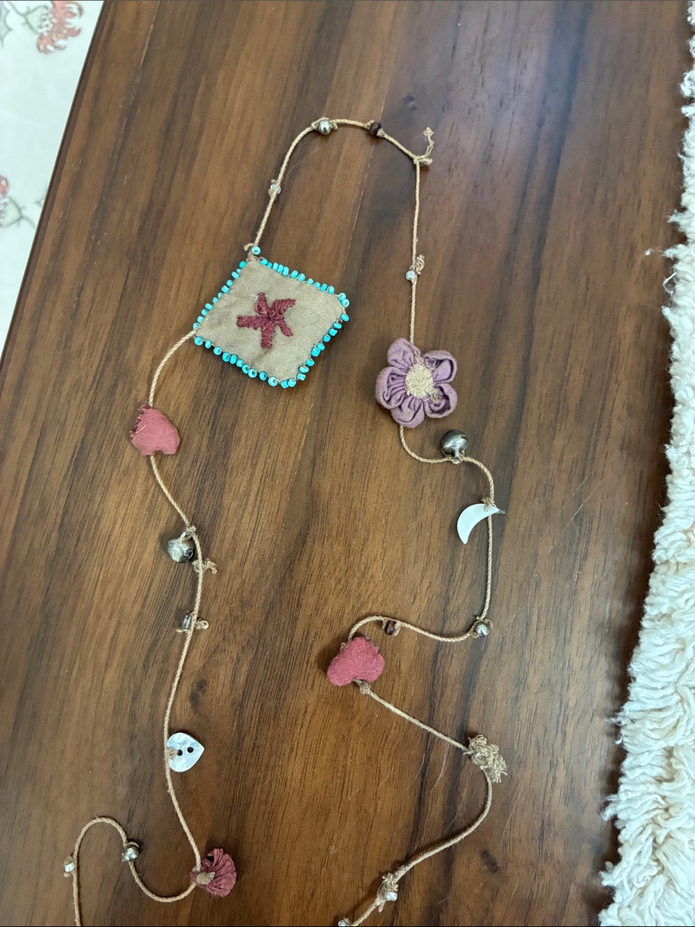 Magnolia Pearl Pink & Turquoise Beaded Long Necklace - Picture 2 of 6